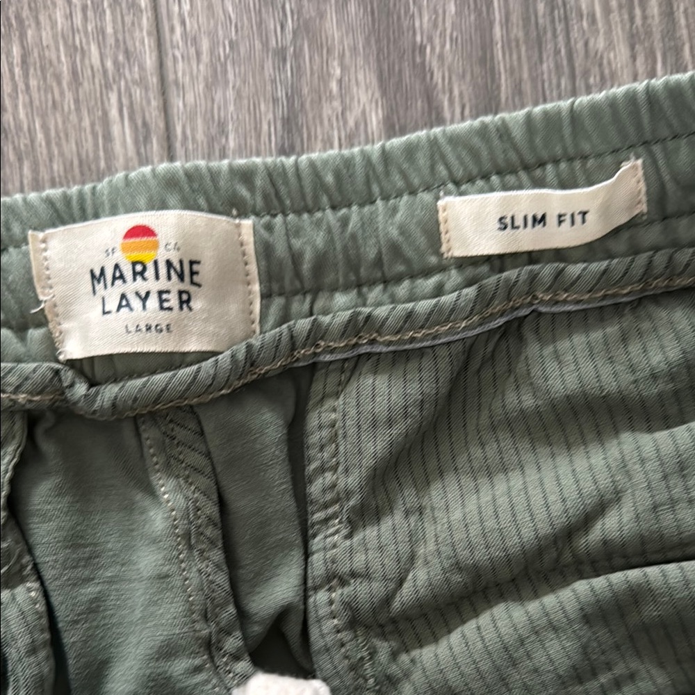 Marine Layer Green Joggers Lightweight Cotton Blend - Picture 5 of 7